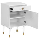  Meridian Lia White Wood And Metal Side Table IMAGE 3
