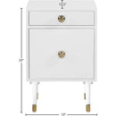  Meridian Lia White Wood And Metal Side Table IMAGE 5