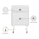  Meridian Lia White Wood And Metal Side Table IMAGE 6