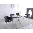  Color_Chrome -- Meridian Xander Dining Table with Glass Top and Pedestal Base IMAGE 2