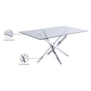  Color_Chrome -- Meridian Xander Dining Table with Glass Top and Pedestal Base IMAGE 7