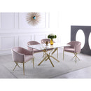  Color_Gold -- Xander 60" Gold Glass Top And Steel Base Dining Table IMAGE 2