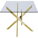  Color_Gold -- Xander 60" Gold Glass Top And Steel Base Dining Table IMAGE 4