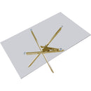  Color_Gold -- Xander 60" Gold Glass Top And Steel Base Dining Table IMAGE 5