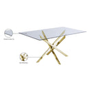  Color_Gold -- Xander 60" Gold Glass Top And Steel Base Dining Table IMAGE 7