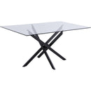 Meridian Xander Dining Table with Glass Top and Pedestal Base 903-T IMAGE 1