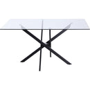  Color_Matte Black -- Xander 60" Black Glass Top And Steel Base Dining Table IMAGE 3