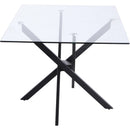  Color_Matte Black -- Xander 60" Black Glass Top And Steel Base Dining Table IMAGE 4