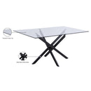  Color_Matte Black -- Xander 60" Black Glass Top And Steel Base Dining Table IMAGE 8