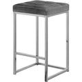  Color_Chrome/ Grey -- Nicola Grey Velvet Upholstered Counter Stool IMAGE 1