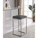  Color_Chrome/ Grey -- Nicola Grey Velvet Upholstered Counter Stool IMAGE 2