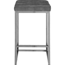  Color_Chrome/ Grey -- Nicola Grey Velvet Upholstered Counter Stool IMAGE 3