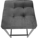  Color_Chrome/ Grey -- Nicola Grey Velvet Upholstered Counter Stool IMAGE 4