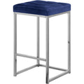  Color_Navy -- Nicola Navy Velvet Upholstered Counter Stool IMAGE 1
