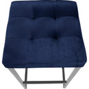  Color_Navy -- Nicola Navy Velvet Upholstered Counter Stool IMAGE 4
