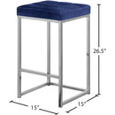  Color_Navy -- Nicola Navy Velvet Upholstered Counter Stool IMAGE 5