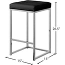 Meridian Nicola Black Vegan Leather Stool IMAGE 5