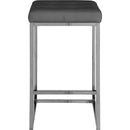  Color_Chrome/ Grey -- Nicola Grey Vegan Leather Upholstered Counter Stool IMAGE 3