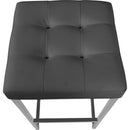  Color_Chrome/ Grey -- Nicola Grey Vegan Leather Upholstered Counter Stool IMAGE 4
