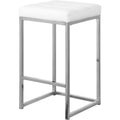  Color_White/ Chrome -- Nicola White Vegan Leather Upholstered Counter Stool IMAGE 1