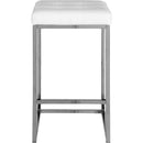  Color_White/ Chrome -- Nicola White Vegan Leather Upholstered Counter Stool IMAGE 3