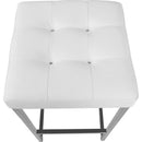  Color_White/ Chrome -- Nicola White Vegan Leather Upholstered Counter Stool IMAGE 4