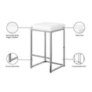 Meridian Nicola White Vegan Leather Stool IMAGE 6