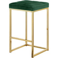  Color_Gold/ Green -- Nicola Green Velvet Upholstered Counter Stool IMAGE 1