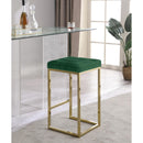  Color_Gold/ Green -- Nicola Green Velvet Upholstered Counter Stool IMAGE 2