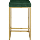  Color_Gold/ Green -- Nicola Green Velvet Upholstered Counter Stool IMAGE 3