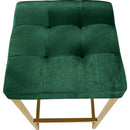  Color_Gold/ Green -- Nicola Green Velvet Upholstered Counter Stool IMAGE 4