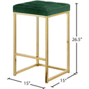 Color_Gold/ Green -- Nicola Green Velvet Upholstered Counter Stool IMAGE 5