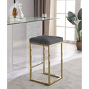  Color_Gold/ Grey -- Nicola Grey Velvet Upholstered Counter Stool IMAGE 2