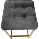  Color_Gold/ Grey -- Nicola Grey Velvet Upholstered Counter Stool IMAGE 4