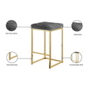  Color_Gold/ Grey -- Nicola Grey Velvet Upholstered Counter Stool IMAGE 6