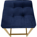  Color_Navy -- Nicola Navy Velvet Upholstered Counter Stool IMAGE 4