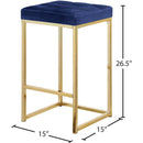  Color_Navy -- Nicola Navy Velvet Upholstered Counter Stool IMAGE 5