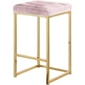  Color_Gold/ Pink -- Nicola Pink Velvet Upholstered Counter Stool IMAGE 1