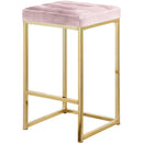  Color_Gold/ Pink -- Nicola Pink Velvet Upholstered Counter Stool IMAGE 1