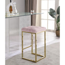  Color_Gold/ Pink -- Nicola Pink Velvet Upholstered Counter Stool IMAGE 2