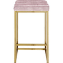  Color_Gold/ Pink -- Nicola Pink Velvet Upholstered Counter Stool IMAGE 3