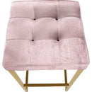  Color_Gold/ Pink -- Nicola Pink Velvet Upholstered Counter Stool IMAGE 4
