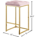  Color_Gold/ Pink -- Nicola Pink Velvet Upholstered Counter Stool IMAGE 5