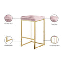  Color_Gold/ Pink -- Nicola Pink Velvet Upholstered Counter Stool IMAGE 6