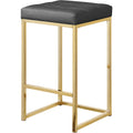  Color_Gold/ Grey -- Nicola Grey Vegan Leather Upholstered Counter Stool IMAGE 1