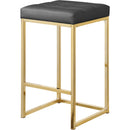 Color_Gold/ Grey -- Nicola Grey Vegan Leather Upholstered Counter Stool IMAGE 1
