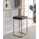  Color_Gold/ Grey -- Nicola Grey Vegan Leather Upholstered Counter Stool IMAGE 2