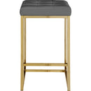  Color_Gold/ Grey -- Nicola Grey Vegan Leather Upholstered Counter Stool IMAGE 3