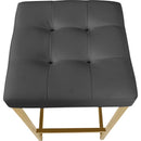  Color_Gold/ Grey -- Nicola Grey Vegan Leather Upholstered Counter Stool IMAGE 4