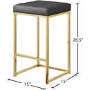  Color_Gold/ Grey -- Nicola Grey Vegan Leather Upholstered Counter Stool IMAGE 5